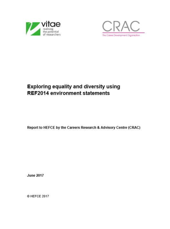 Exploring equality and diversity using REF2014 environment statements