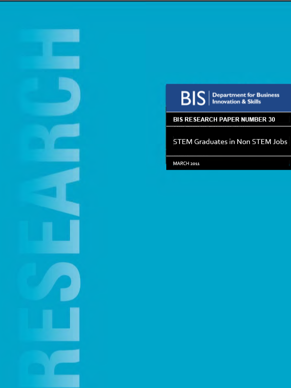 STEM graduates in non-STEM jobs (for BIS, 2010-11)